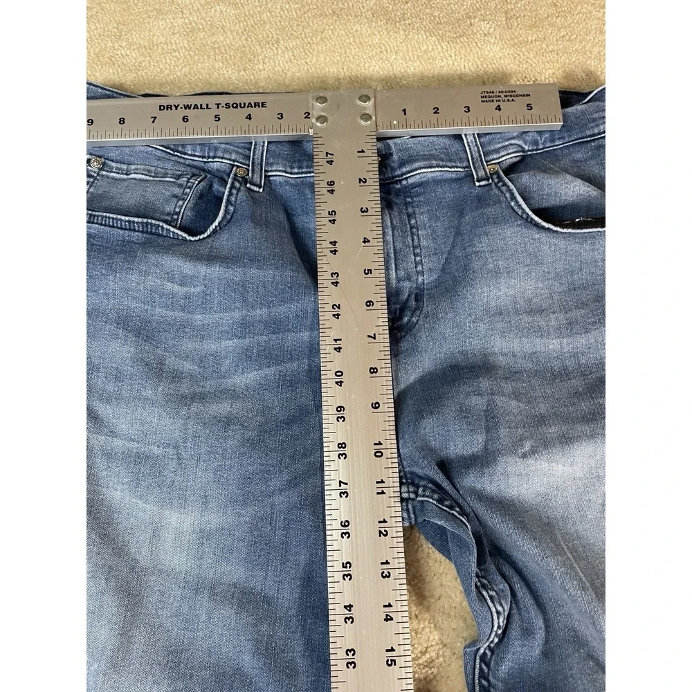 7 For All Mankind Slimmy Jeans Mens 38x32 Blue Wash Slim Straight Stretch Denim